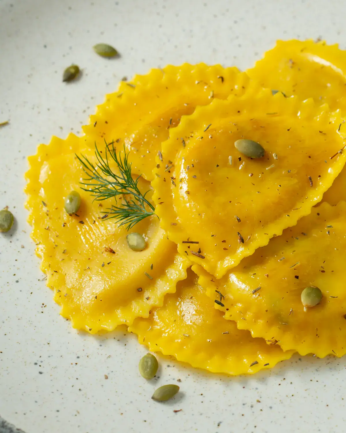 Placeholder image of a plate of ravioli